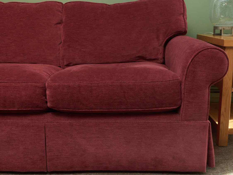 'Cranberry Red" Upholstered 2 Cushion Rolled Arms Loveseat