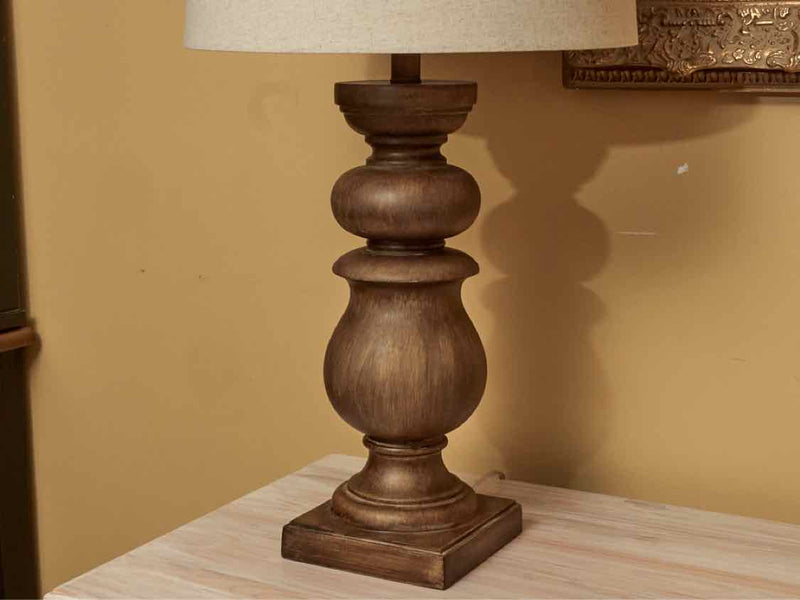 Roanoke Table Lamp With Linen Hardback Shade