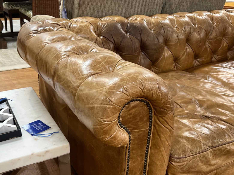 Restoration Hardware 'Kensington' Leather Sofa