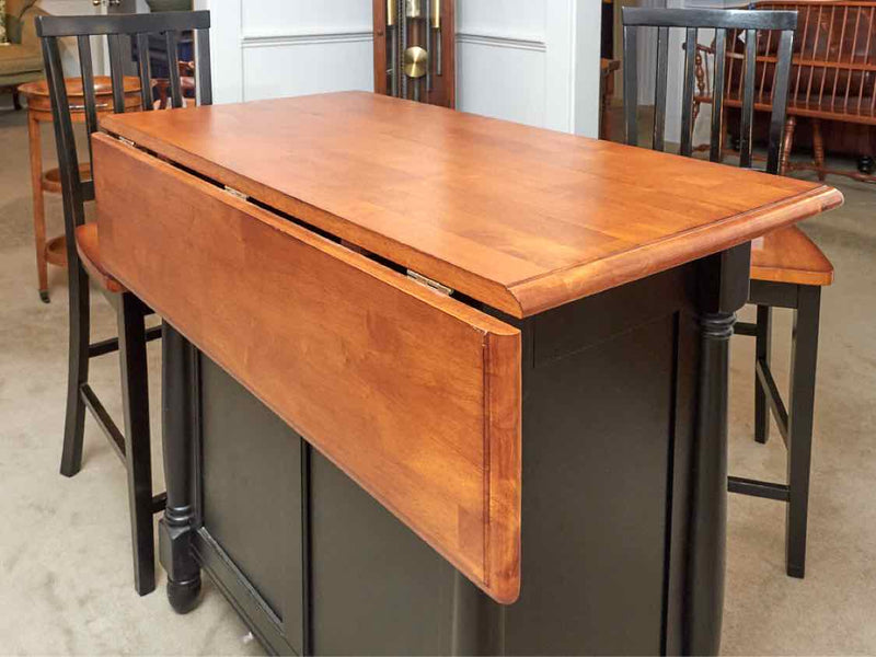 Counter Height Drop Leaf Table & 5 Counter Bar Stools Set