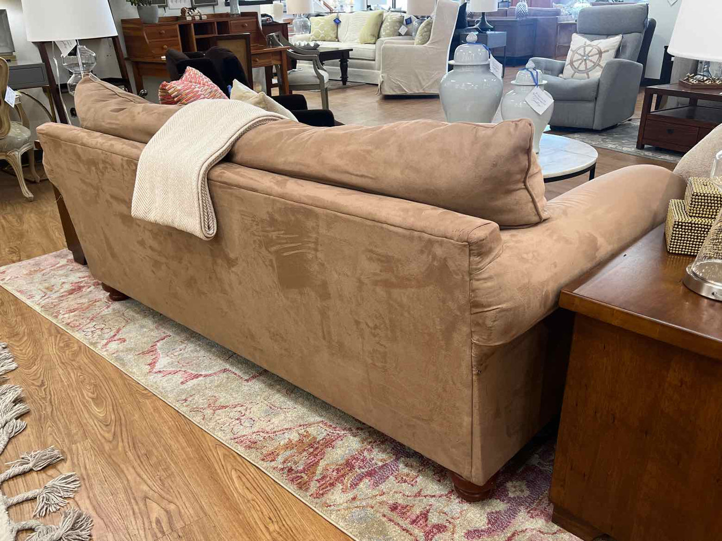 Klaussner Microsuede Taupe Sofa