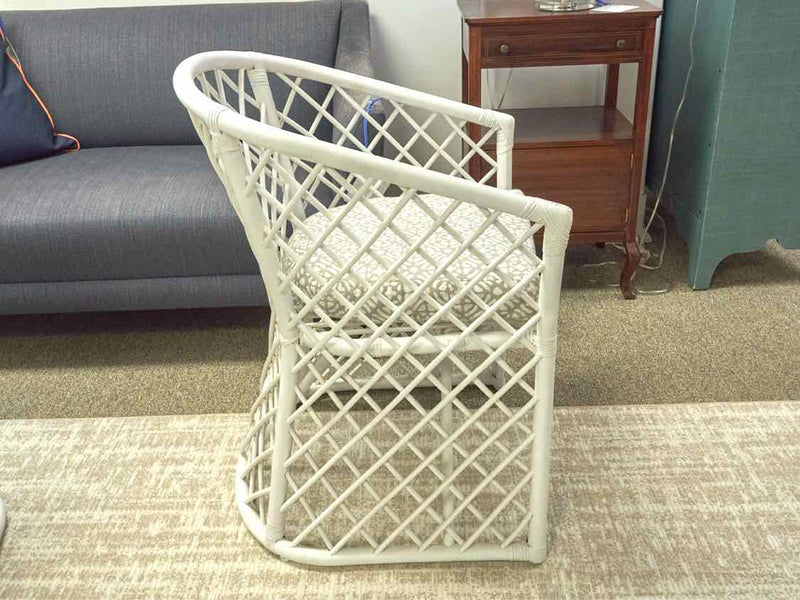 Pair of White Bamboo Accents Chairs