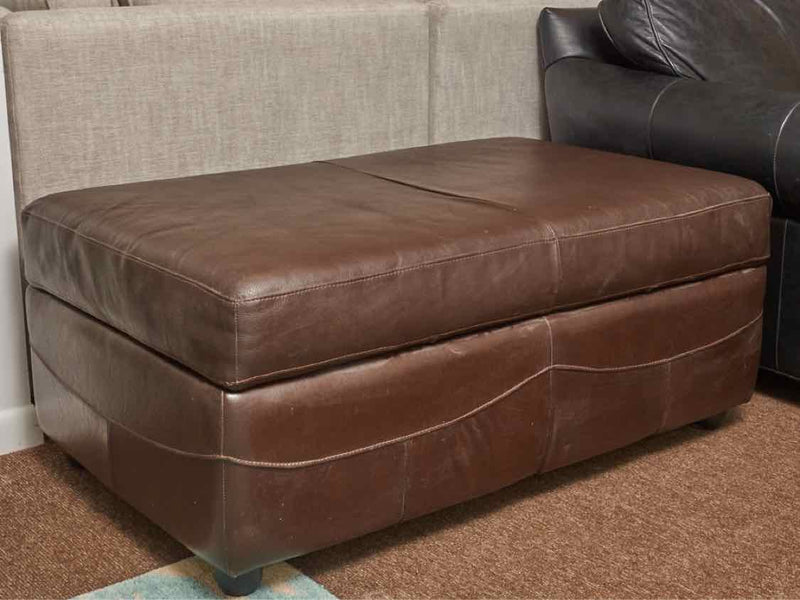 'Natale'  Made In Italy 'Brown Bonded Leather Ottoman/Twin Sleeper