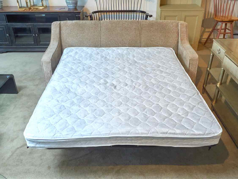 Beige Chenille Uphostered  3 Cushion Queen Sleeper