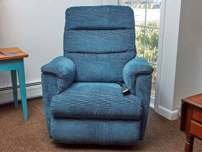 La-Z-Boy Power Recliner In Light Blue Performance Velvet Upholstery