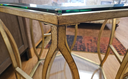 Pair of Brass Hexagonal Side Tables