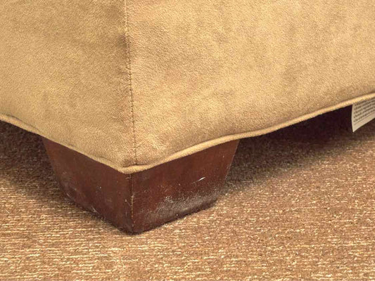 Crate & Barrel Tan Micro Fiber Ottoman