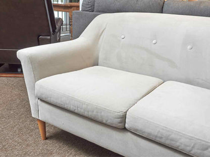 West Elm  Silver Micro Fiber 2 Cushion  Loveseat