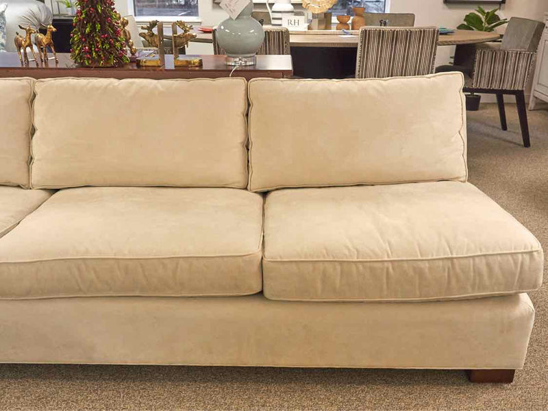 Mitchell Gold Two Piece LAF Sectional in Cream Suede