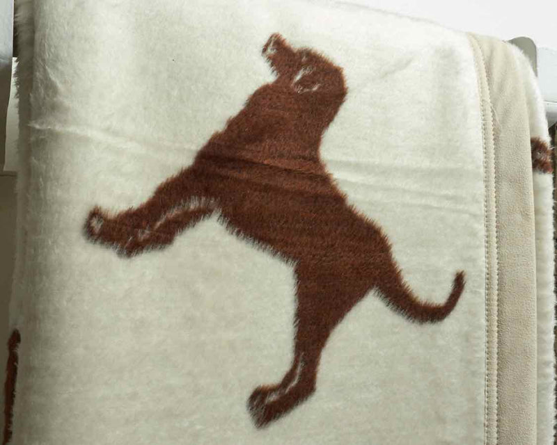 Chocolate Lab Motif  Cotton/Acrylic 50"x 90" Throw