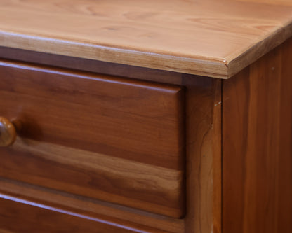 Double Dresser with 10 Drawers in Cherry with Wood Pulls