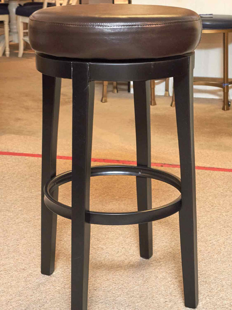 Pier One Set Of 3 Chocolate Brown Swivel Bar Stools