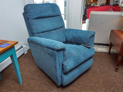 La-Z-Boy Power Recliner In Light Blue Performance Velvet Upholstery