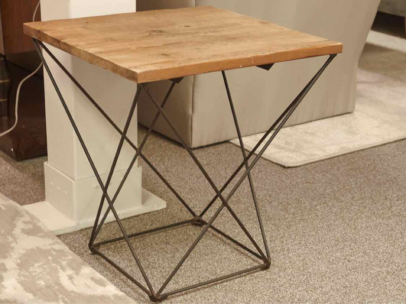 Industrial Wood & Metal Side Table