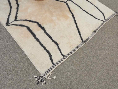 Ivory and Navy Shag Area Rug