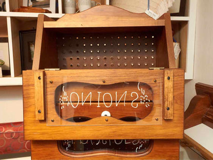 Stained Wood Onions & Potato Storage Bin