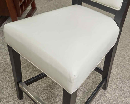 RH Counter Stool in Salt Leather with Black Framed Back and Legs