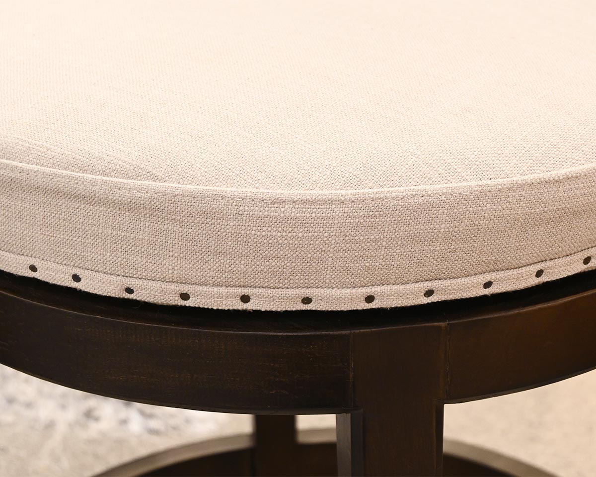 Single Swivel Counter Stool in Linen Upholstery