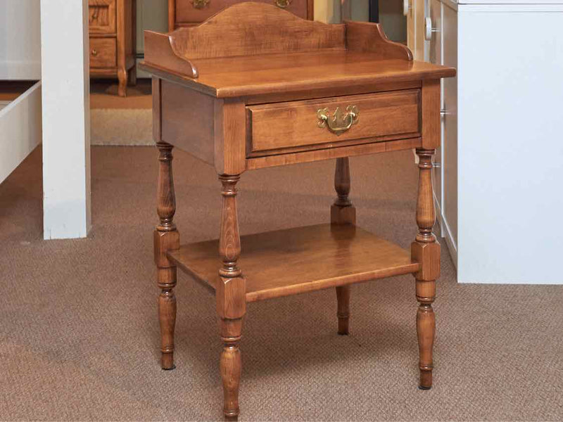 Haywood Wakefield Rock Maple 1 Drawer Turned Legs  Nightstand