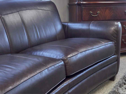 Smith Brothers & Berne Espresso  Brown Analine Leather 2  Cushion Sofa