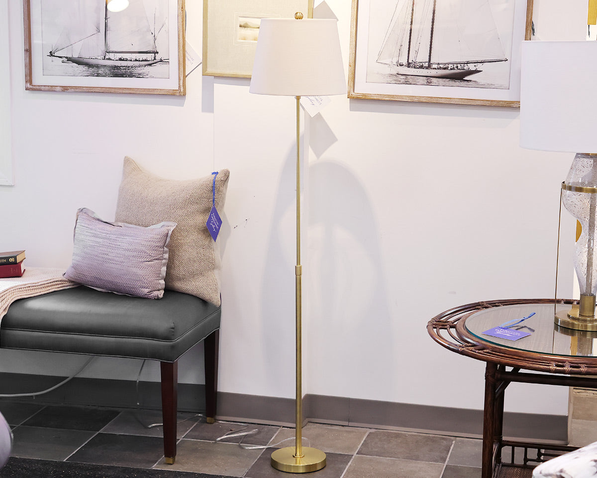 Solid Brass Adjustable Height Floor Lamp