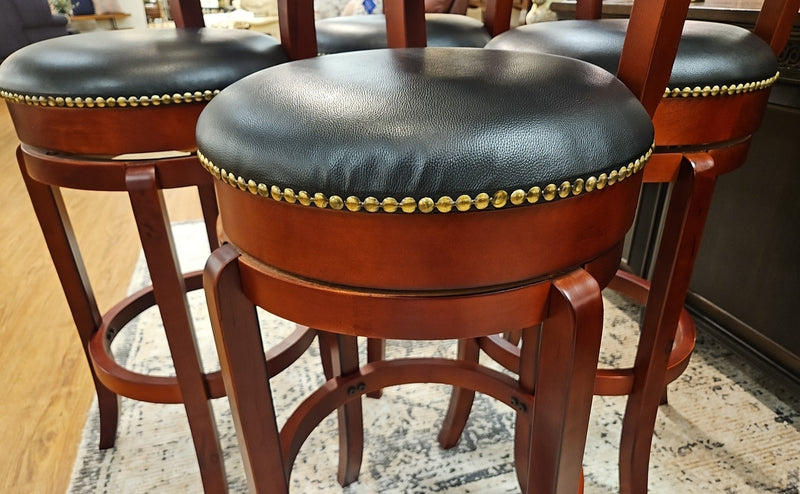 Set of 4 Cherry Swivel Bar Stools