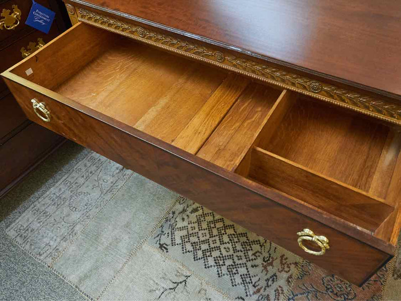 Burled Mahogany Three Drawer Dresser