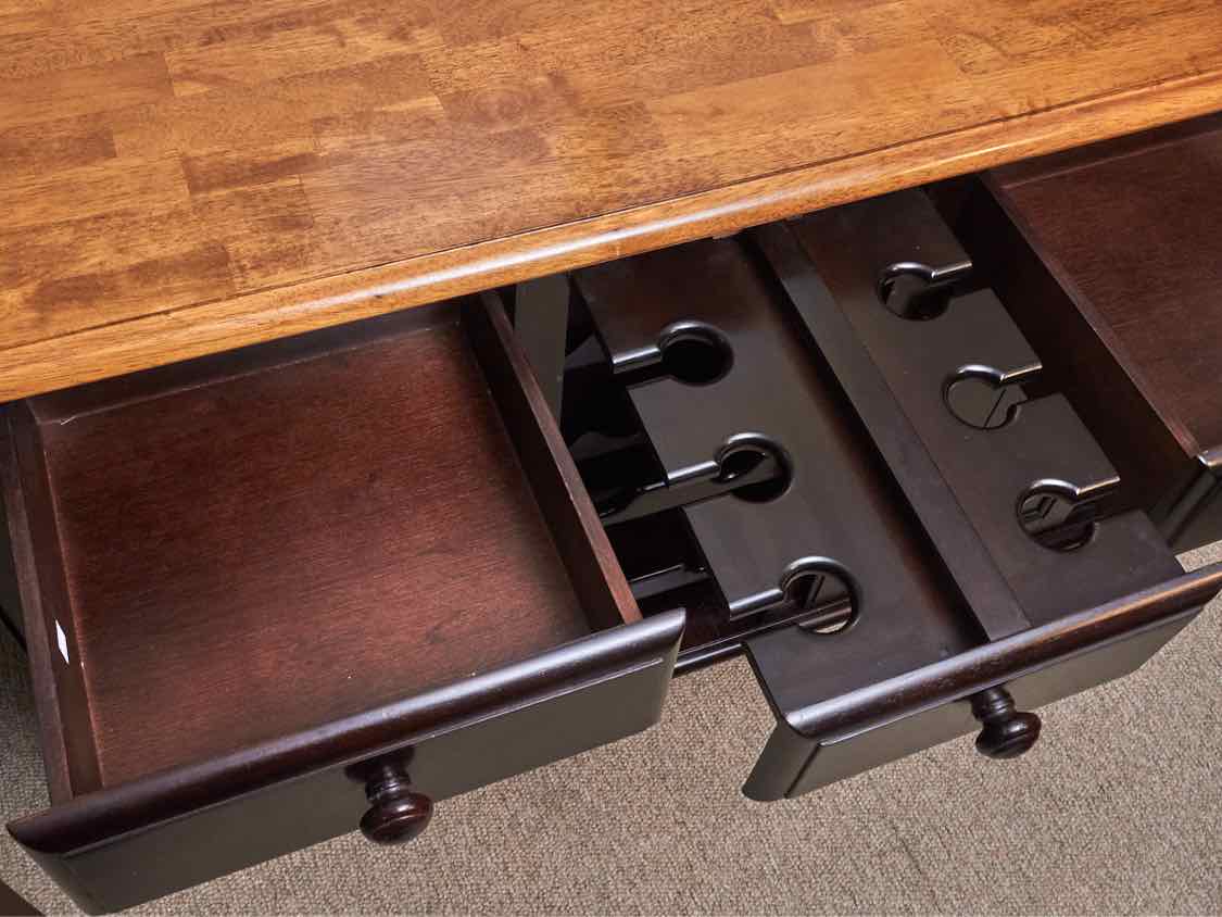 Maple Top Espresso Finish 2 Drawer/Wine Glass Holder/Bottle   2 Door Server