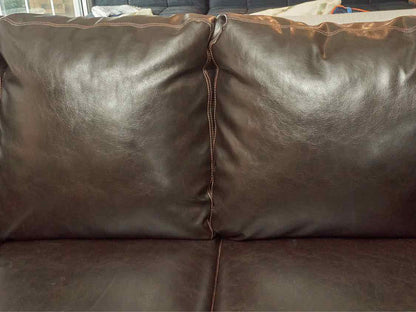 Ashley Furniture Espresso Bonded Leather 3 Cushion  Sofa