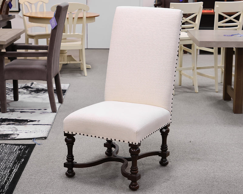 Bernhardt Dining Side Chair in White on Mahogany Frame