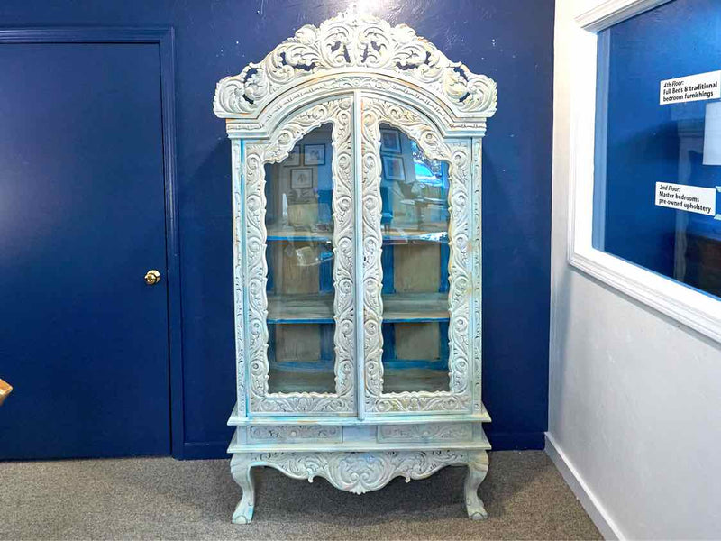 Shabby Chic Blue & White Armoire