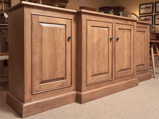 Redford House 'Livingston' Stained Alder Wood 4 Door 3 Shelf Credenza