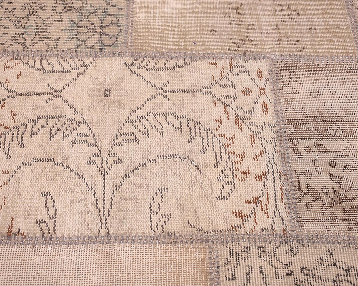 Beige Patchwork 10 x 10 Area Rug