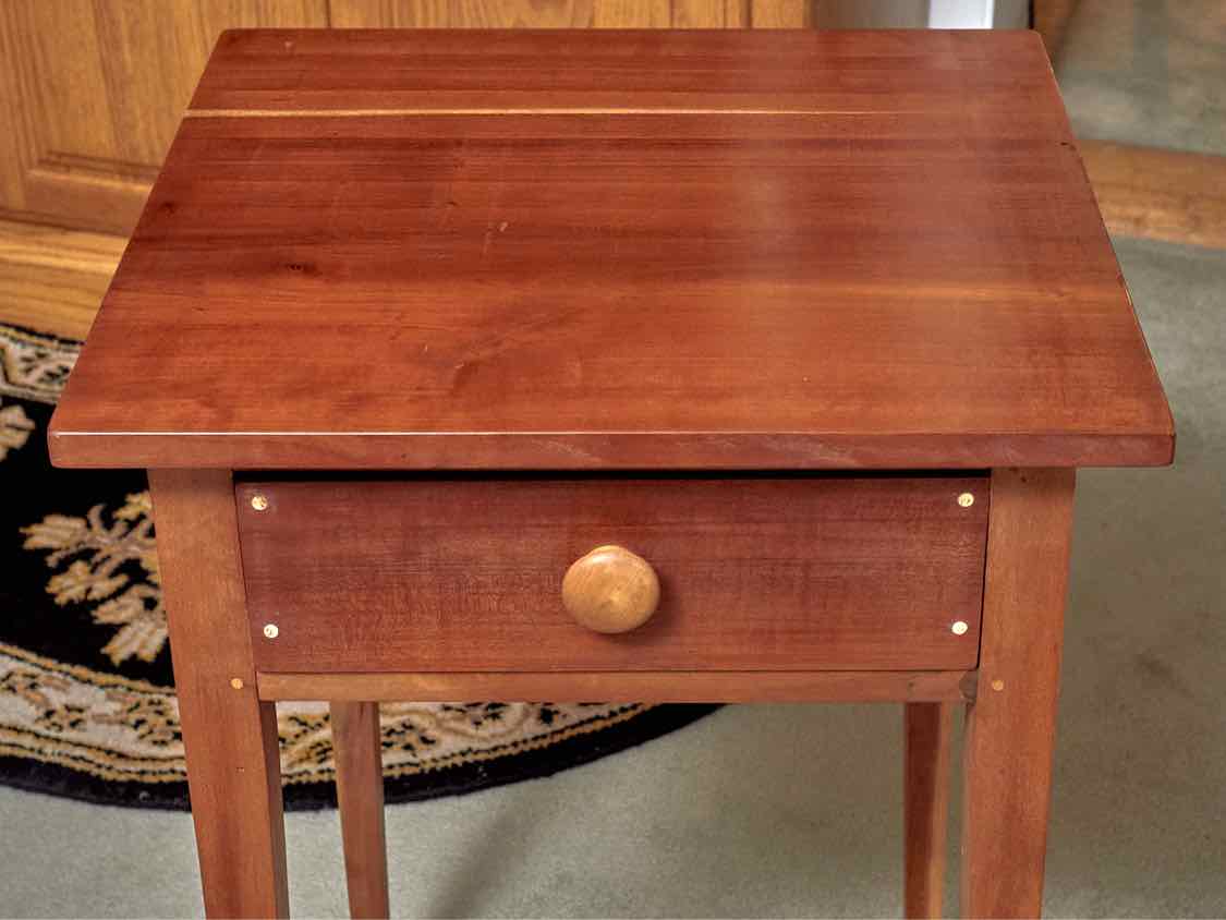 Solid Cherry 1 Drawer Shaker Style Legs Side Table