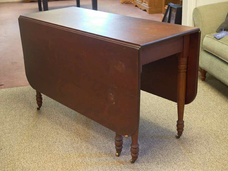 19th Mahogany Drop Leaf  Gate Leg Dining Table on Casters