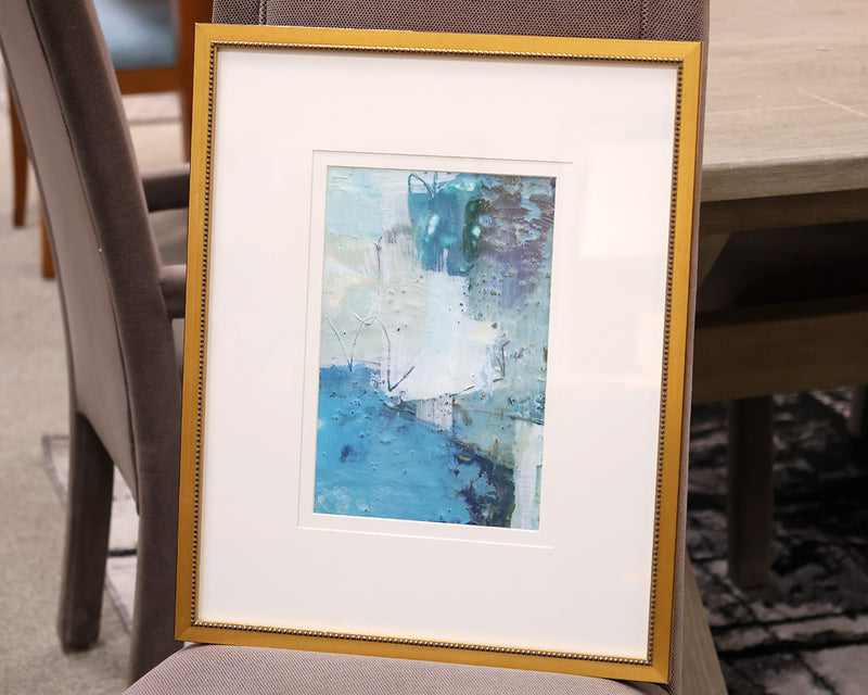 "Terrene Abstract IV" Double-Matted Print in Gold Frame