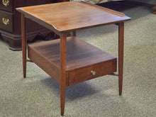 Morganton Walnut Mid Century Modern Side Table with 1 drawer