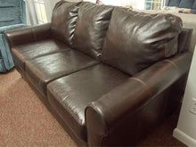 Ashley Furniture Espresso Bonded Leather 3 Cushion  Sofa