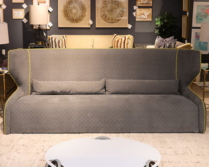 Roche Bobois Egos Sofa in Grey with Lime Welt