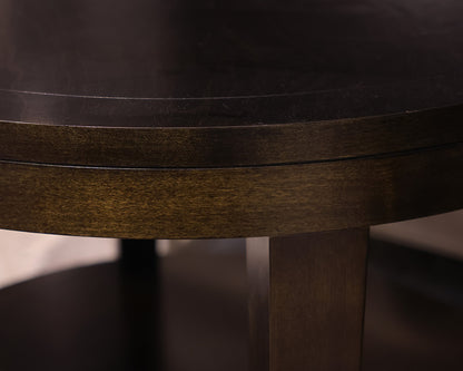 Pair of Round Side Tables in Smoky Brown Finish