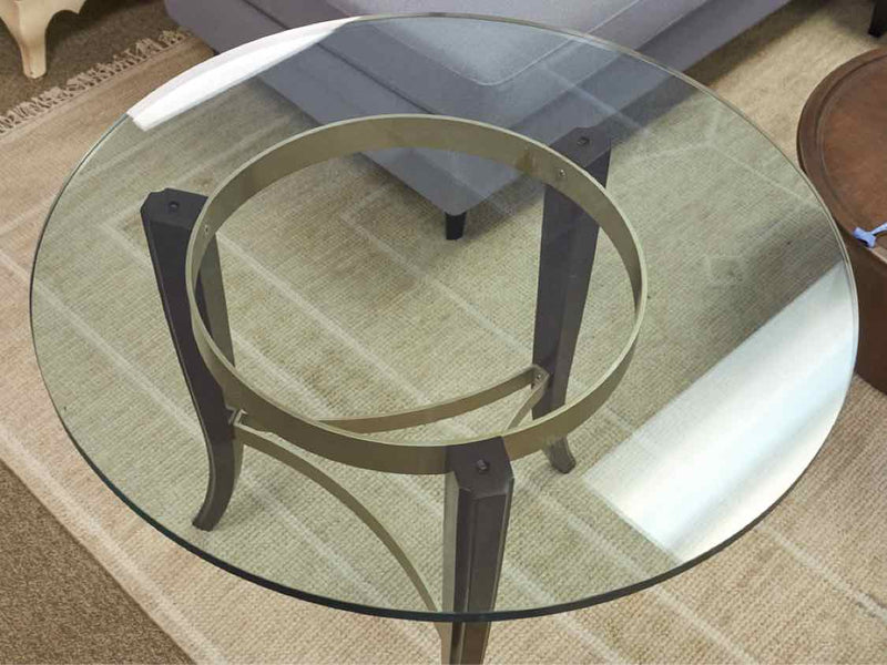 Contemporary Round Glass Top Dining Table