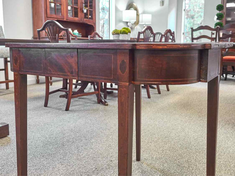 Mahogany Banded Inlay Game Table