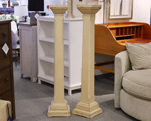 Pair of Rustic Yellow Pedestals