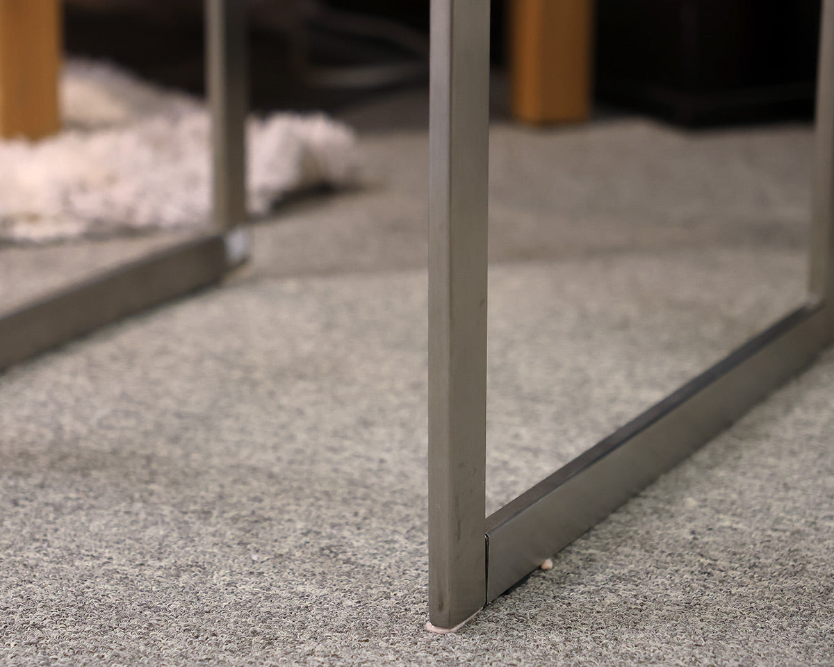 Glass and Stainless Steel Side Table