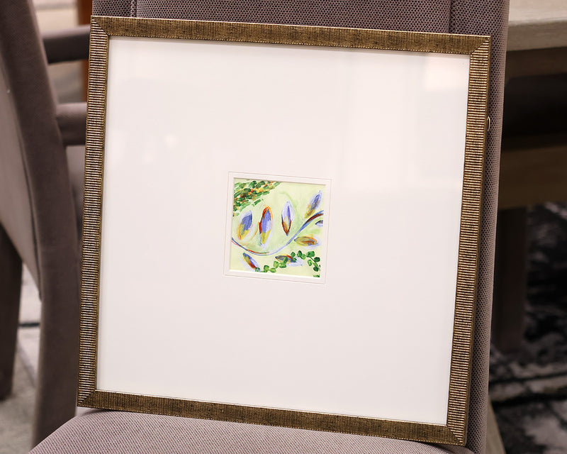 "Botanica II B" Matted Print in Antique Gold Frame