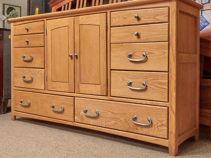 Blackhawk Oak Triple Dresser with 8 Drawers & 1 Door with Cedar Lined Interior