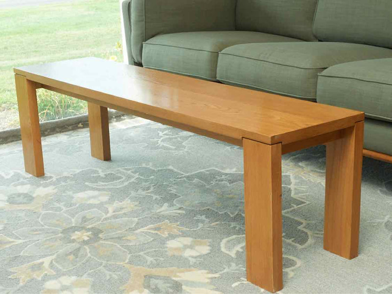 Oak Parson Bench Style Cocktail Table