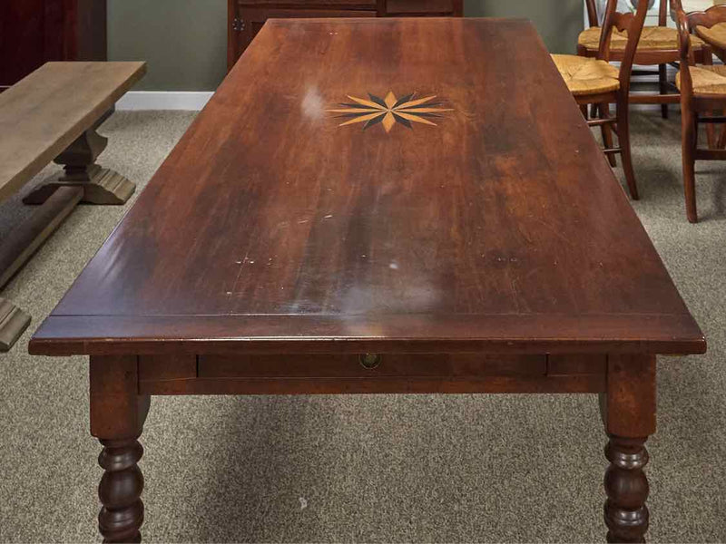 Fauld Cherry Dining Table With Compass Rose Inlay