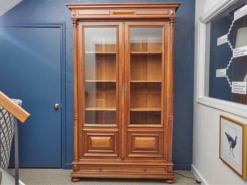 Library Display Cabinet in Pecan Finish