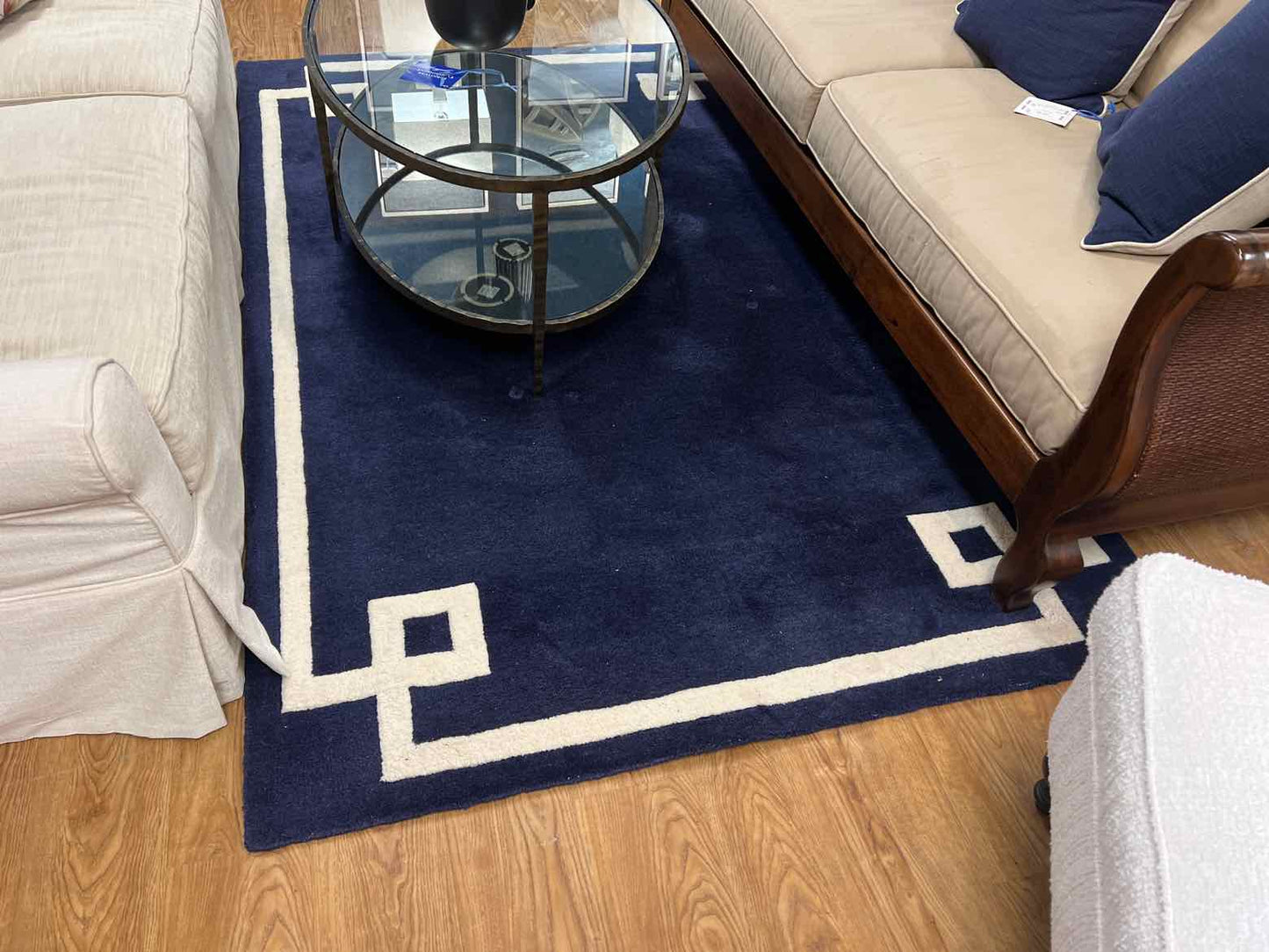 Pottery Barn Navy and Ivory Rug